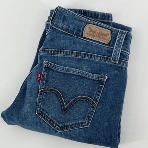 Levi's. 524 Too Superlow Jeans, Womens, 1M, Blue, Skinny Medium Wash Denim